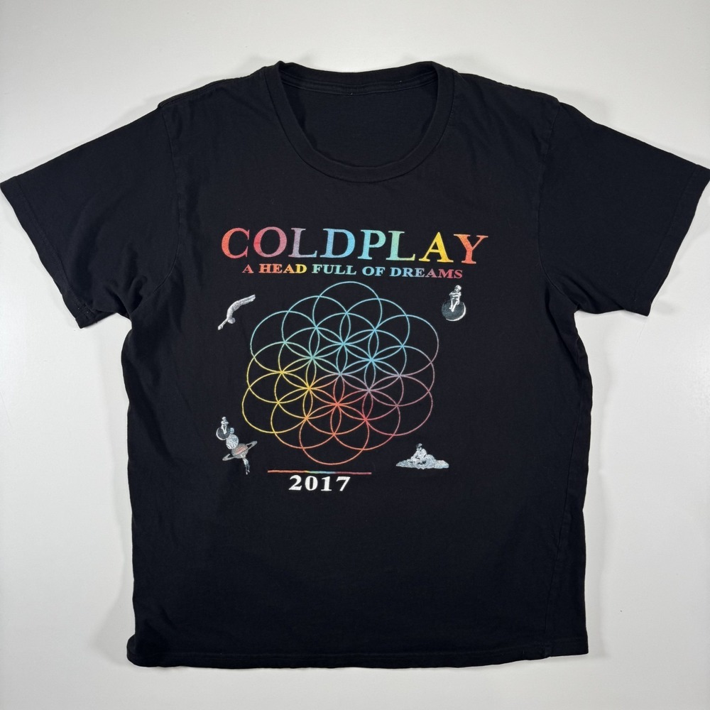 COLDPLAY A Head Full of Dreams Tour 2017 T-Shirt Short Sleeve Tee Medium